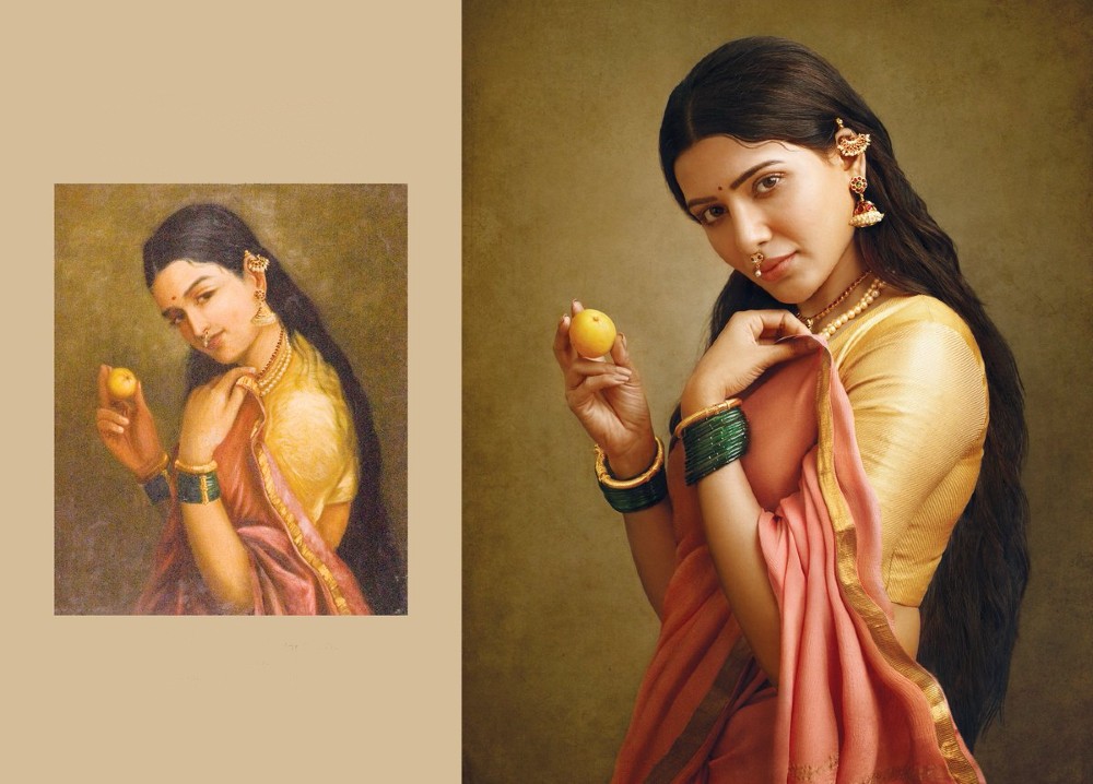 Raja Ravi Varma's recreated paintings in Calendar 2020 By G.Venket Ram: Samantha Akkineni